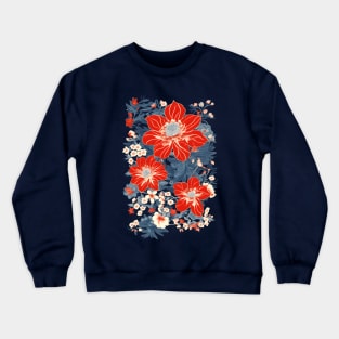 Kimono Flowers Design Crewneck Sweatshirt